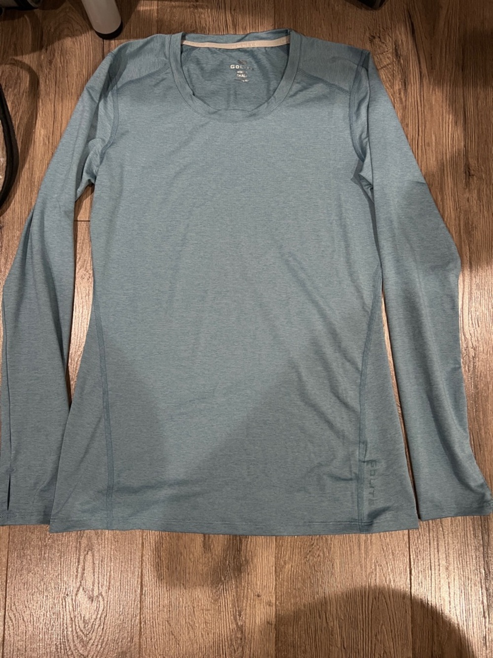 Golite Women’s Long-Sleeve Performance Tee in Slate Blue-Green. Size Small
